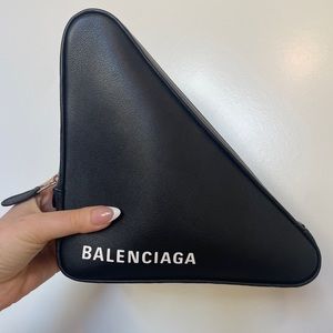 Balenciaga Triangle Logo Clutch Black